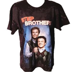 *NEW* STEP BROTHERS Black & Grey T-Shirt Size Small Will Ferrell John C. Reilly